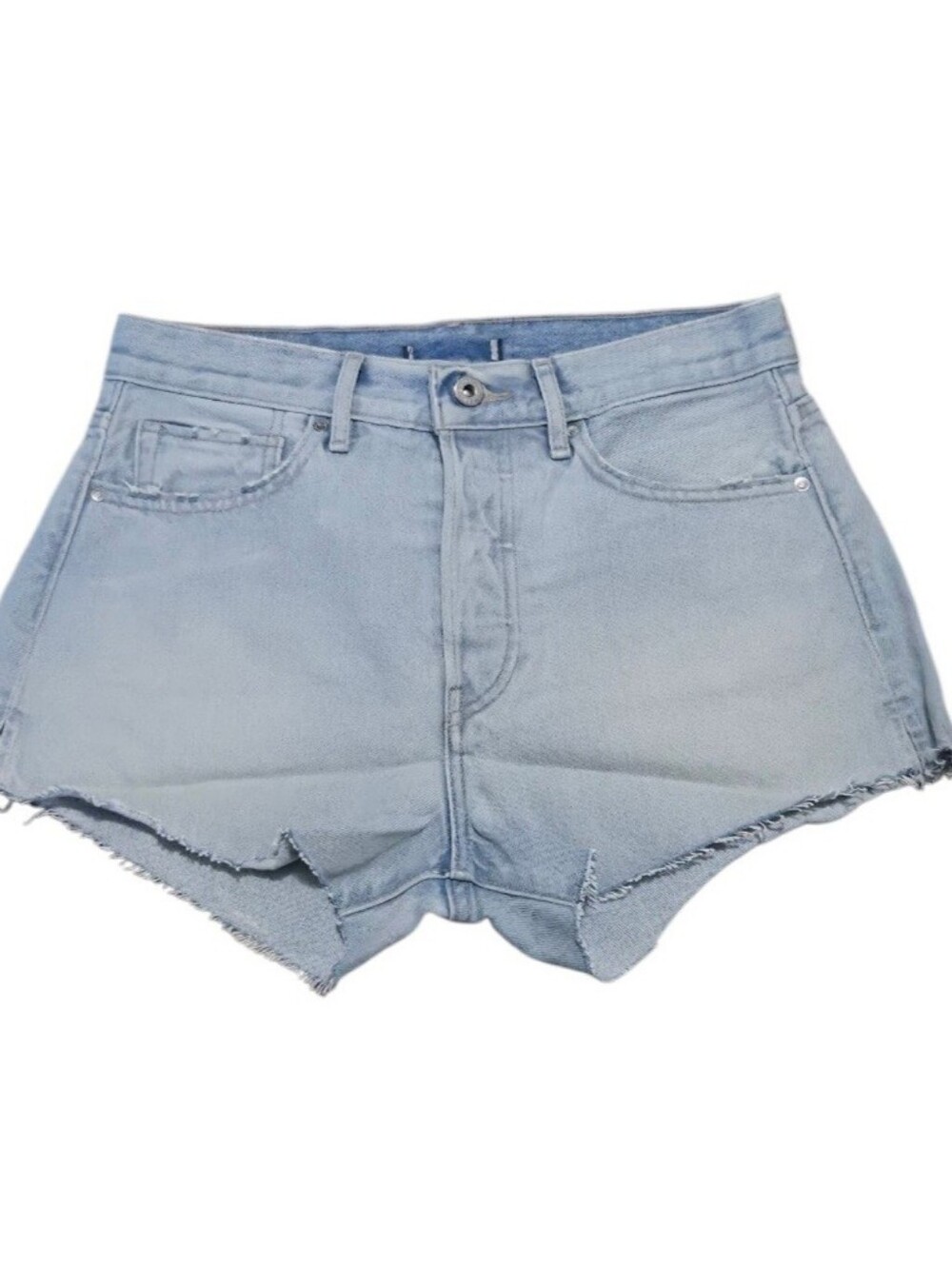levi's Strauss Light Blue Cheeky High Short. Size 27